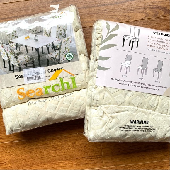 🪑 NEW DINING ROOM CHAIR COVERS | Beige | Stretch | 8 Cover Set | NWT - Picture 8 of 8